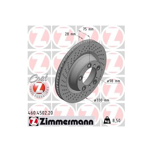 Zimmermann Brake Disc - Standard/Coated, 460450220 460450220 - main